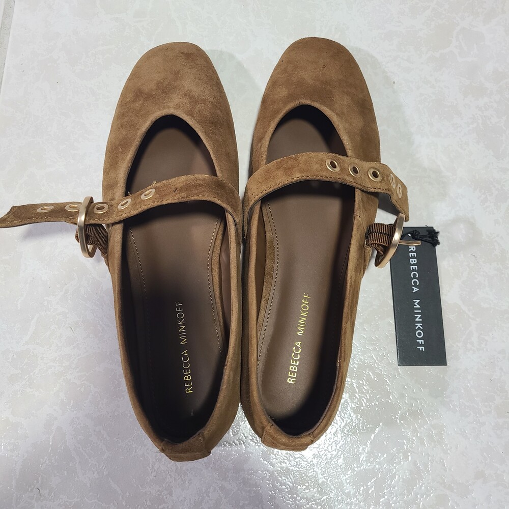 Rebecca Minkoff Milan Grommet Mary Jane Flats Brown - Picture 3 of 4